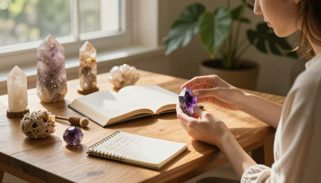 setting crystal intentions