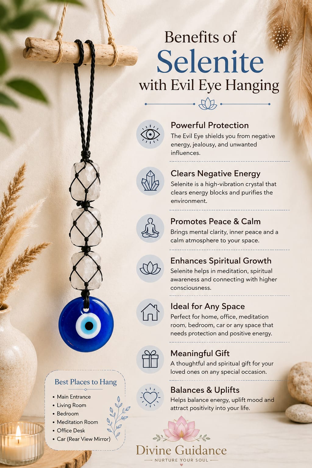 Clear Quartz Evil Eye Hanging - Image 2