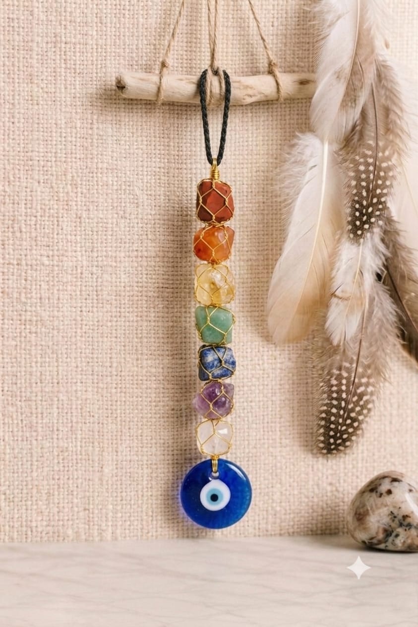 7 Chakra Healing Hanging with Evil Eye