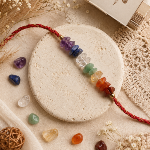 Seven Chakra Crystal Rakhi – Natural Crystal Healing Rakhi for Brother